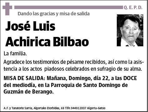 ACHIRICA BILBAO,JOSE LUIS