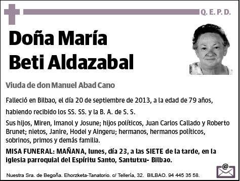 BETI ALDAZABAL,MARIA