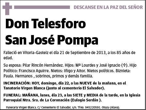 SAN JOSE POMPA,TELESFORO