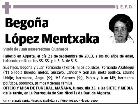 LOPEZ MENTXAKA,BEGOÑA