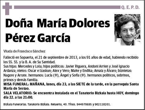 PEREZ GARCIA,MARIA DOLORES