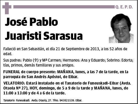 JUARISTI SARASUA,JOSE PABLO