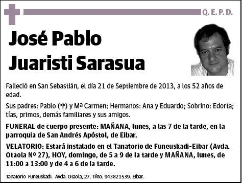 JUARISTI SARASUA,JOSE PABLO