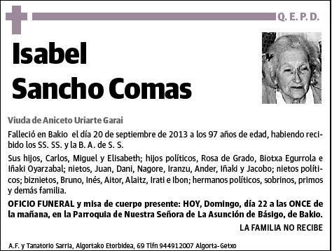 SANCHO COMAS,ISABEL