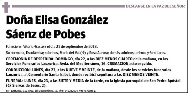 GONZALEZ SAENZ DE POBES,ELISA