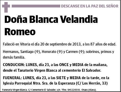 VELANDIA ROMEO,BLANCA