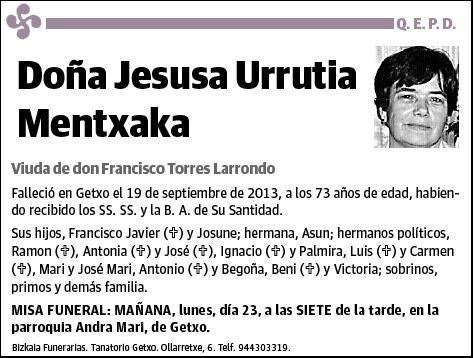 URRUTIA MENTXAKA,JESUSA