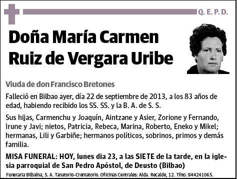 RUIZ DE VERGARA URIBE,MARIA CARMEN