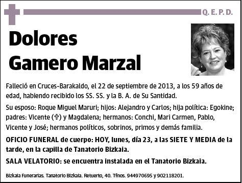 GAMERO MARZAL,DOLORES