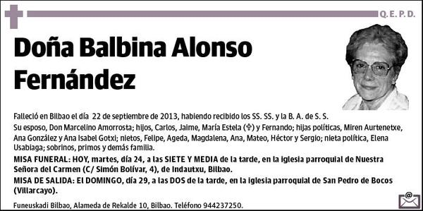 ALONSO FERNANDEZ,BALBINA