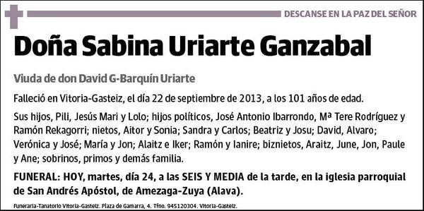 URIARTE GANZABAL,SABINA