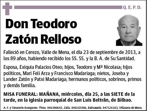 ZATON RELLOSO,TEODORO