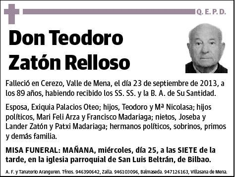 ZATON RELLOSO,TEODORO