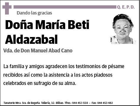 BETI ALDAZABAL,MARIA