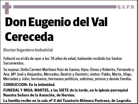 DEL VAL CERECEDA,EUGENIO