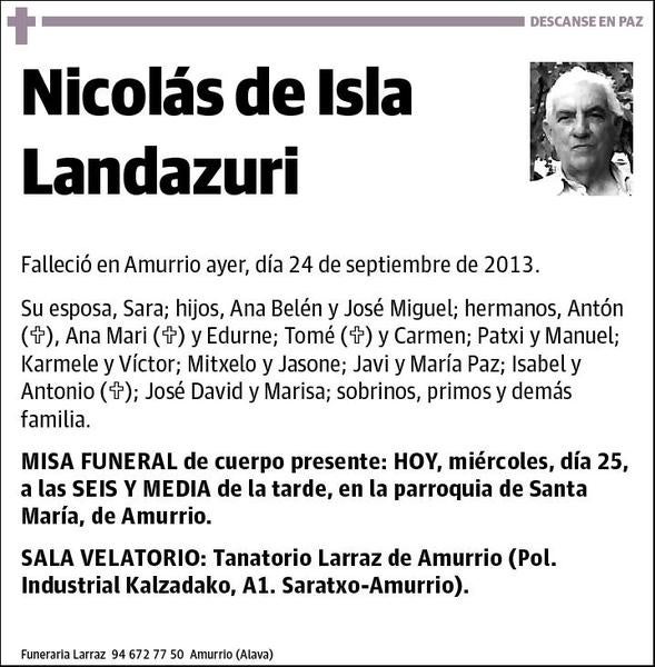 DE ISLA LANDAZURI,NICOLAS