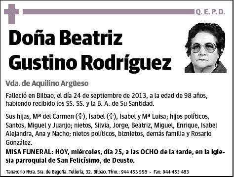 GUSTINO RODRIGUEZ,BEATRIZ