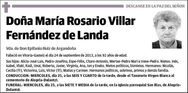 VILLAR FERNANDEZ DE LANDA,MARIA ROSARIO