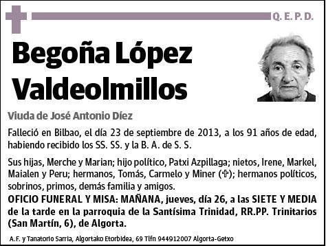 LOPEZ VALDEOLMILLOS,BEGOÑA