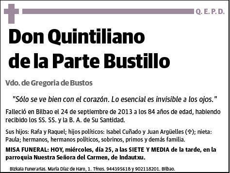 DE LA PARTE BUSTILLO,QUINTILIANO