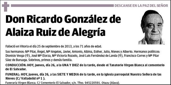 GONZALEZ DE ALAIZA RUIZ DE ALEGRIA,RICARDO