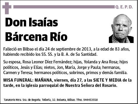 BARCENA RIO,ISAIAS