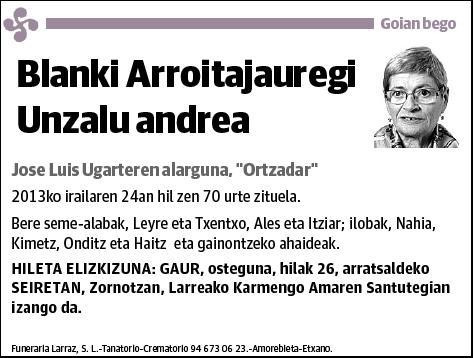 ARROITAJAUREGI UNZALU,BLANKI