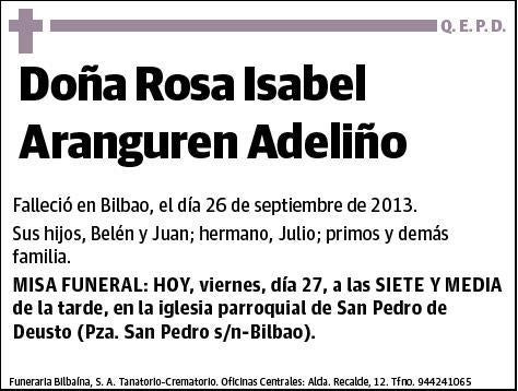 ARANGUREN ADELIÑO,ROSA ISABEL