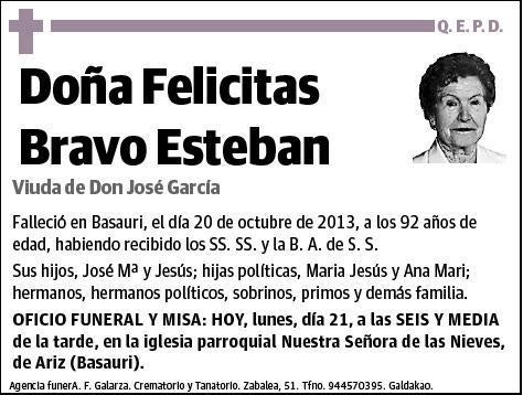 BRAVO ESTEBAN,FELICITAS