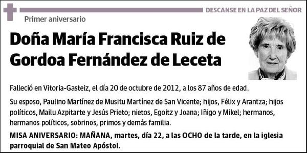 RUIZ DE GORDOA FERNANDEZ DE LECETA,MARIA FRANCISCA