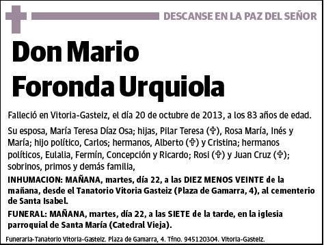 FORONDA URQUIOLA,MARIO