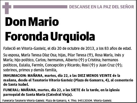 FORONDA URQUIOLA,MARIO