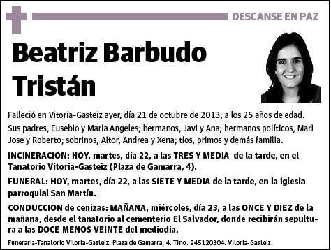 BARBUDO TRISTAN,BEATRIZ