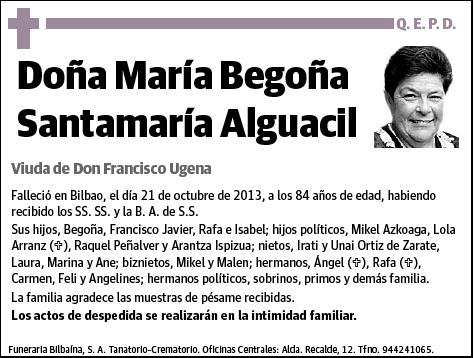 SANTAMARIA ALGUACIL,MARIA BEGOÑA