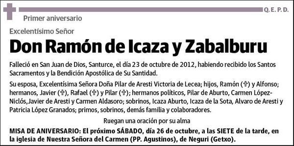 DE ICAZA Y ZABALBURU,RAMON