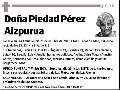 PEREZ AIZPURUA,PIEDAD