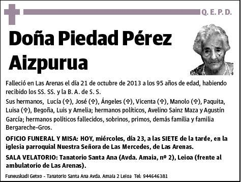 PEREZ AIZPURUA,PIEDAD