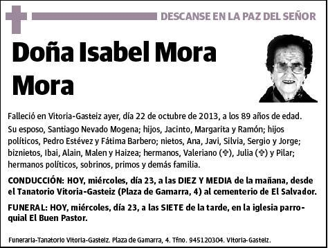 MORA MORA,ISABEL