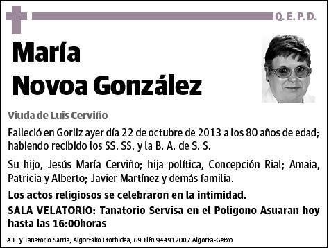 NOVOA GONZALEZ,MARIA