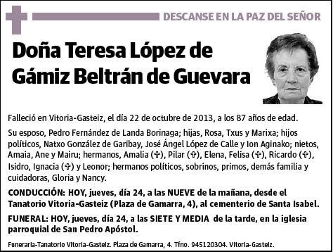 LOPEZ DE GAMIZ BELTRAN DE GUEVARA,TERESA