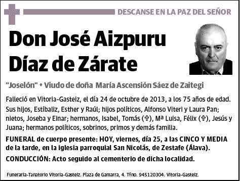 AIZPURU DIAZ DE ZARATE,JOSE