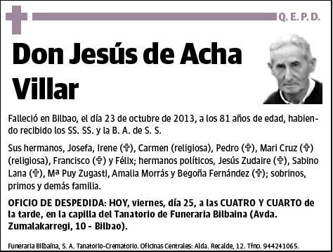 DE ACHA VILLAR,JESUS