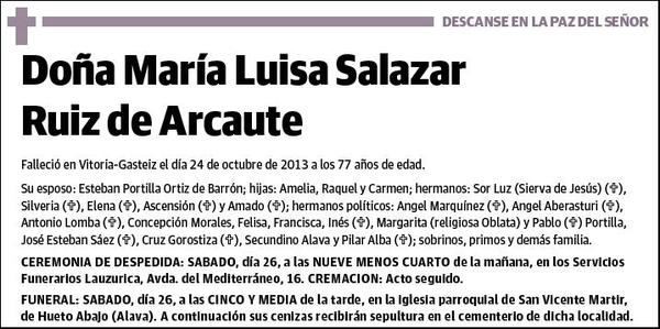 SALAZAR RUIZ DE ARCAUTE,MARIA LUISA