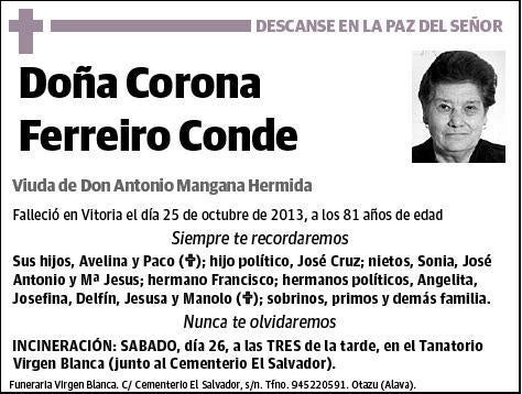 FERREIRO CONDE,CORONA