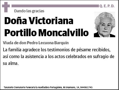 PORTILLO MONCALVILLO,VICTORIANA