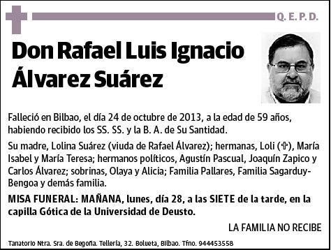 ALVAREZ SUAREZ,RAFAEL LUIS IGNACIO