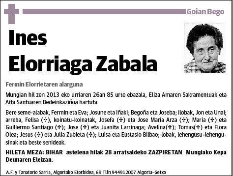 ELORRIAGA ZABALA,INES