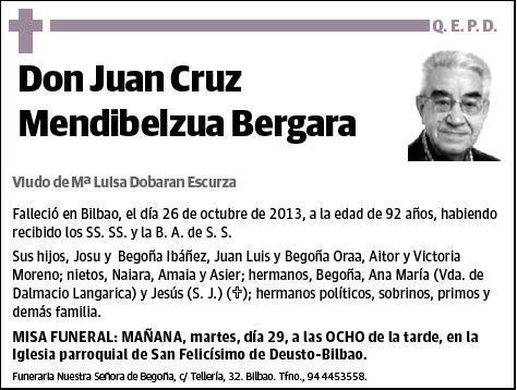 MENDIBELZUA BERGARA,JUAN CRUZ