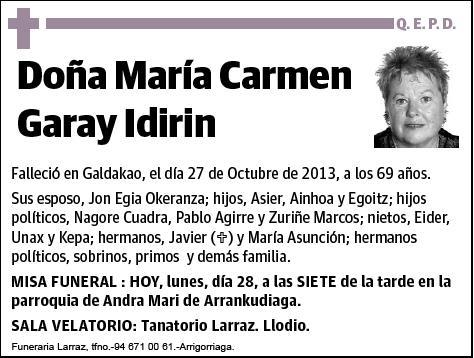 GARAY IDIRIN,MARIA CARMEN