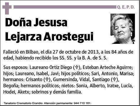 LEJARZA AROSTEGUI,JESUSA